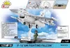 A product box for a COBI F-16AM Fighting Falcon model kit, featuring a detailed image of the assembled model, pilot figure, and informational text. Produktbild-Vorschau