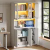 Bibliothèque Fliek avec portes vitrées et éclairage LED, Voir les images du produit 2