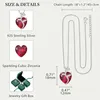 Herz Kette Damen 925 Silber Geburtsstein Anhänger Rose Produktbild-Vorschau 5