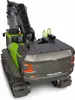 A rear view of a toy excavator on a white background. Produktbild-Vorschau