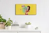 Dekor Leinwand Uhr Wandbilder 60x30 Pop Kunst Junge Frau Produktbild-Vorschau 3