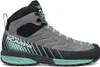 Scarpa Mescalito Mid GTX Wmn Approach Schuhe in Grau und Schwarz mit mintgrünen Akzenten. Podgląd zdjęcia produktu