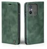 A green flip cover phone case for a Xiaomi Redmi 12C is shown from two angles. Produktbild-Vorschau