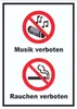 Schild Musik und Rauchen verboten hochkant A5 Rückseite Produktbild-Vorschau 1