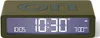 A digital alarm clock with a khaki-colored body and a blue display showing the time. Náhľad obrázku produktu