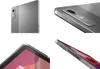 Collage of four close-up shots of a gray tablet, showing different angles and details. Náhled obrázku produktu