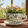 Vase ou cache pot en forme de tasse fleur grasse Voir les images du produit 2