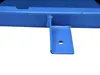A close-up view of a blue metal bracket attached to a larger blue metal structure, with a hole in the bracket. Náhľad obrázku produktu