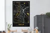 MuchoWow® Poster Halle - Stadtplan - Gold - Karte - Produktbild-Vorschau 2