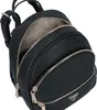 A black Guess backpack is shown from a slightly elevated angle, with the main compartment partially open. Náhľad obrázku produktu