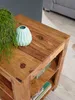 A close-up shot of a wooden side table with a vase and a plant. Podgląd zdjęcia produktu