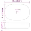 Diagram showing the dimensions of an oval sink. Produktbild-Vorschau
