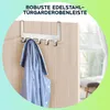 Robuste Edelstahl-Türgarderobenleiste mit 5 Kleiderhaken, Produktbild-Vorschau 3