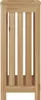 A close-up, front-facing view of a wooden laundry hamper with vertical slats. Podgląd zdjęcia produktu