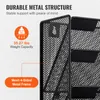 Close-up of a black mesh wall organizer with text overlays highlighting its features. Náhľad obrázku produktu