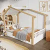 Dětská postel Merax 90x200 cm, dřevěná postel se stabilním Náhled obrázku produktu 9