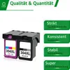 Two printer ink cartridges are shown next to each other, with promotional text on the right side of the image. Produktbild-Vorschau