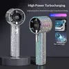 2-in-1 Handventilator mit Strassbesatz, Tragbarer Turbo Produktbild-Vorschau 2