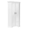 A white, two-door wardrobe with ornate handles against a white background. Produktbild-Vorschau