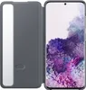 A Samsung Galaxy S20 phone with a gray flip case is shown. Produktbild-Vorschau