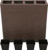 vidaXL Garten-Hochbeet mit 4 Töpfen Poly Rattan Braun Produktbild-Vorschau 2