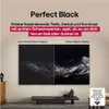 A split image showing a comparison of a 'Non Perfect Black Display' and a 'Perfect Black Display' with a mountain landscape. Text highlights the benefits of 'Perfect Black'. Anteprima dell’immagine prodotto