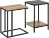 Zwei stapelbare Couchtische SoBuy FBT99-F in Schwarz und Braun, modernes Gestell Podgląd zdjęcia produktu
