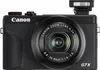 A front view of a black Canon PowerShot G7 X Mark III digital camera against a white background. Produktbild-Vorschau