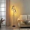 ZMH Lampadaire Noir Métal Lampadaire Bois Salon Vintage Voir les images du produit 2