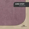 A close-up of corduroy fabric with marketing text and a logo. Produktbild-Vorschau