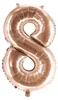 Folienballon Zahl 8 rosegold 100 cm Produktbild-Vorschau 2