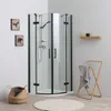 Viertelkreisdusche 90x90 mit Drehtüren, schwarzer Produktbild-Vorschau 1