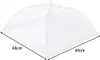 A white mesh food cover with dimensions indicated by text. Produktbild-Vorschau