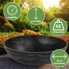 Runde bauchige 30 cm Pflanzschale für draussen, schwarz Produktbild-Vorschau 2