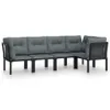 vidaXL 5 tlg. Garten Lounge Set Schwarz und Grau Poly Produktbild-Vorschau 3