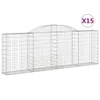 Gabionen mit Hochbogen 15 Stk 300x30x100/120cm Verzinktes Produktbild-Vorschau 1