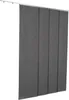 A set of dark gray panel blinds hanging from a track. Podgląd zdjęcia produktu