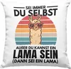 Trendation - Llama Deko-Kissen mit Füllung 40x40 Alpaka Produktbild-Vorschau 1
