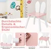 DREAMADE Kindertisch mit 2 niedlichen Hasenohrenstühlen, Produktbild-Vorschau 5