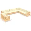 vidaXL 10-tlg. Garten-Lounge-Set mit Creme Kissen Produktbild-Vorschau 1