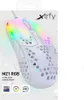 A white Xtrfy MZ1 RGB ultra-light gaming mouse is displayed on a white background, with its packaging visible. Podgląd zdjęcia produktu