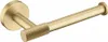 A gold-colored toilet paper holder mounted on a wall. Voir les images du produit