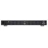 The back panel of a black video matrix switch with multiple HDMI ports and other connectors. Náhled obrázku produktu
