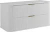 A white bathroom cabinet with two drawers and gold handles, shown against a white background. Náhled obrázku produktu