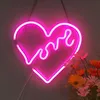 Rosa Love Herz Leuchtreklame LED Neonlicht USB Nachtlicht Produktbild-Vorschau 3