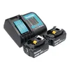 A Makita battery charger with two batteries, shown on a white background. Produktbild-Vorschau