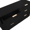 A black dresser with gold handles and legs, with one drawer partially open. Podgląd zdjęcia produktu