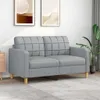 vidaXL 2-Sitzer-Sofa Hellgrau 140 cm Stoff Produktbild-Vorschau 2