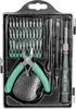 A tool kit with various bits and tools laid out in a black case. Produktbild-Vorschau