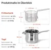 Fritéza s objemom 3,5 l z nehrdzavejúcej ocele s košíkom na Náhľad obrázku produktu 2